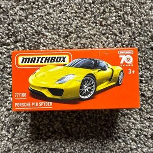 New in Box 2023 Matchbox Power Grabs Porsche 918 Spyder in Yellow